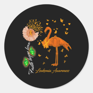 Pegatina Redonda Faith Hope Love Leukemia Awareness