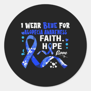 Pegatina Redonda Faith Hope Love Yo Uso El Azul Para La Conciencia