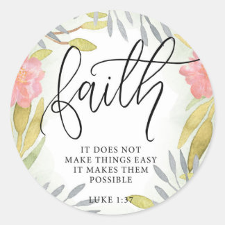 Pegatina Redonda Faith Inspirador Gift