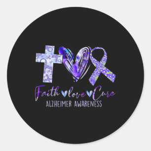 Pegatina Redonda Faith Love Cure Heimerheimer