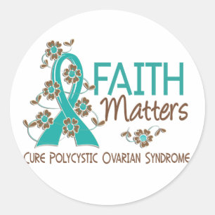 Pegatina Redonda Faith Matters 3 PCOS
