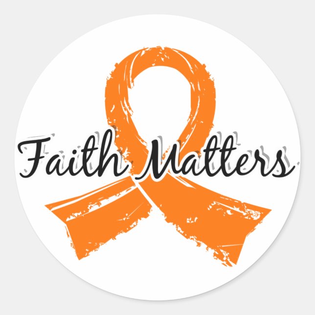 Pegatina Redonda Faith Matters 5 Esclerosis múltiple (Anverso)