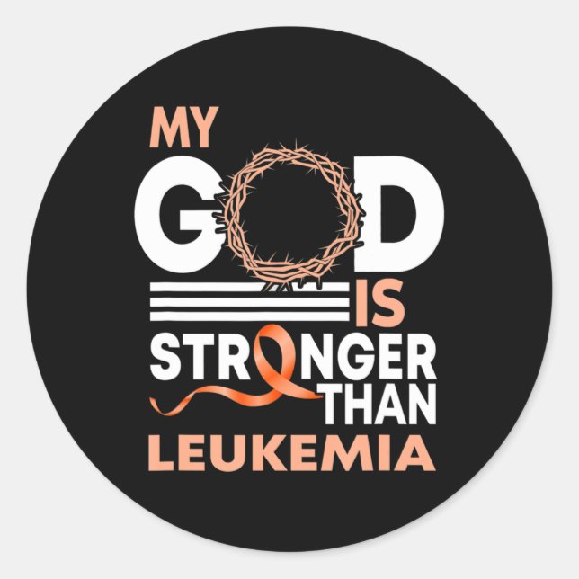 Pegatina Redonda Faith Mi Dios Es Más Fuerte Que La Conciencia Sobr (Anverso)