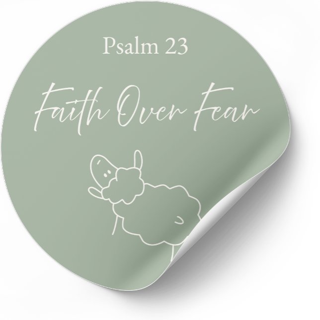 Pegatina Redonda Faith Over Fear Psalm 23 Christian Sticker (Subido por el creador)