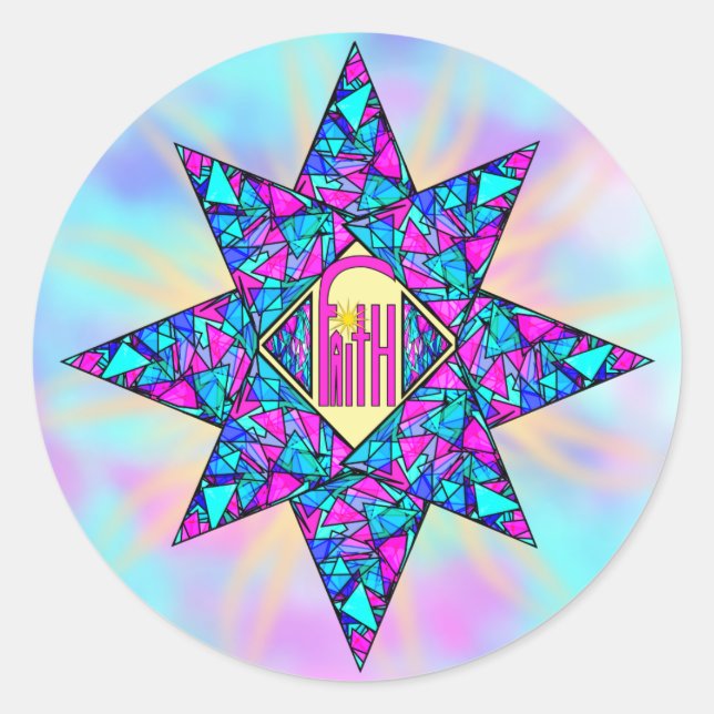 Pegatina Redonda Faith ~ Star (Anverso)