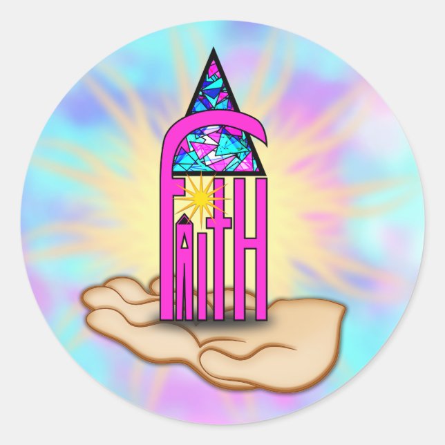 Pegatina Redonda Faith ~ Steeple (Anverso)