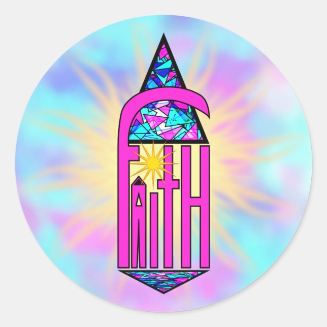 Pegatina Redonda Faith ~ Steeple (Anverso)