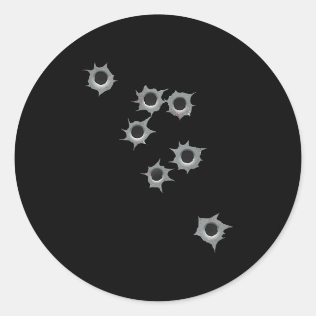 Pegatina Redonda Fake Bullet Hole Funny Costume Graphic Design  (Anverso)