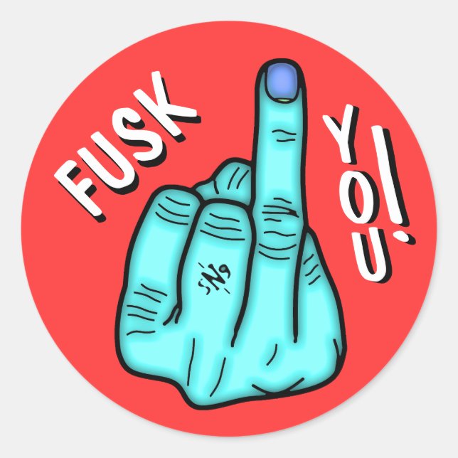 Pegatina Redonda Fake F-Bomb Funny Joke – Censored Swear Word (Anverso)