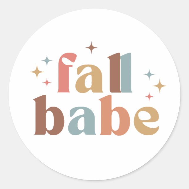 Pegatina Redonda Fall Babe (Anverso)