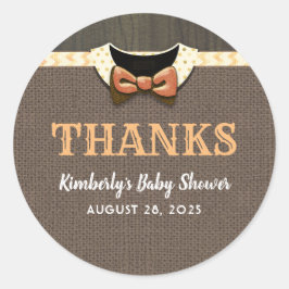 Pegatina Redonda Fall Baby Shower Gracias