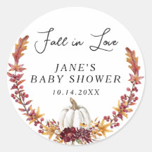 Fall in Love White Pumpkin Baby Shower