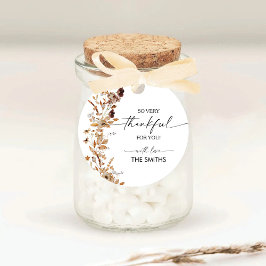 Pegatina Redonda Fall Leaves Thanksgiving Dinner Sticker