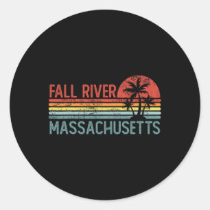 Pegatina Redonda Fall River Machusetts Divertido Viaje a Casa Ciuda
