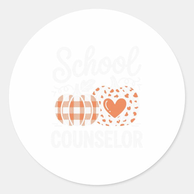 Pegatina Redonda Fall School Counselor 1  (Anverso)