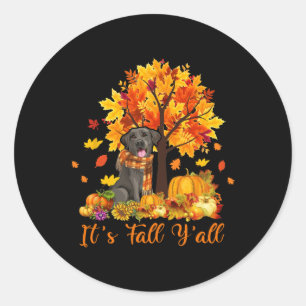 Pegatina Redonda Fall Y'all Labrador Black Lab Halloween Gracias