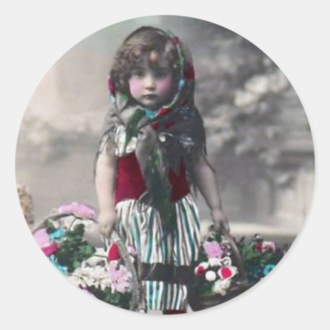 Pegatina Redonda fallas vintage (Anverso)