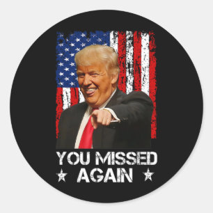Pegatina Redonda Fallaste de Nuevo Trump 2025 Bandera EEUU 2 