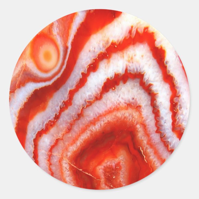 Pegatina Redonda Falln Blood Orange Agate. (Anverso)