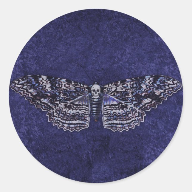 Pegatina Redonda Falln Deathshead Moth (Anverso)