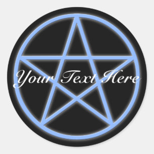 Pegatina Redonda Falln Pagan Pentacle