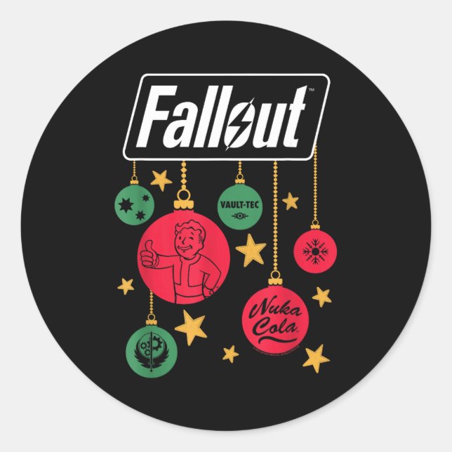 Pegatina Redonda Fallout Logo Christmas Ornaments Video Game  (Anverso)