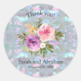 Pegatina Redonda Falsa Madre de Perla