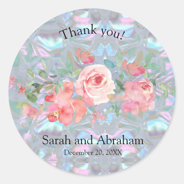 Pegatina Redonda Falsa Madre de Perla (Anverso)