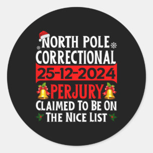 Pegatina Redonda Fami del perjurio correccional del Polo Norte 2024