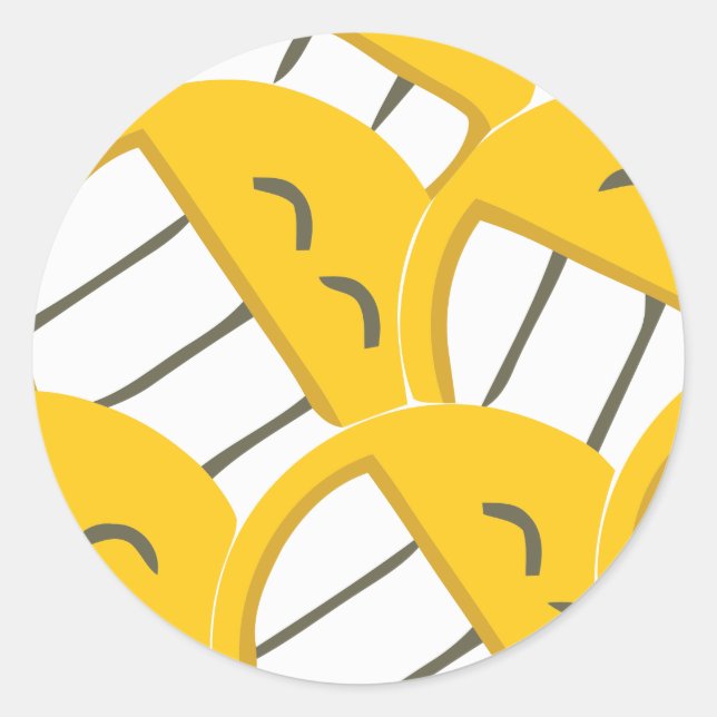 Pegatina Redonda Familia amarilla (Anverso)