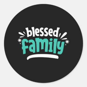 Pegatina Redonda Familia Bendita