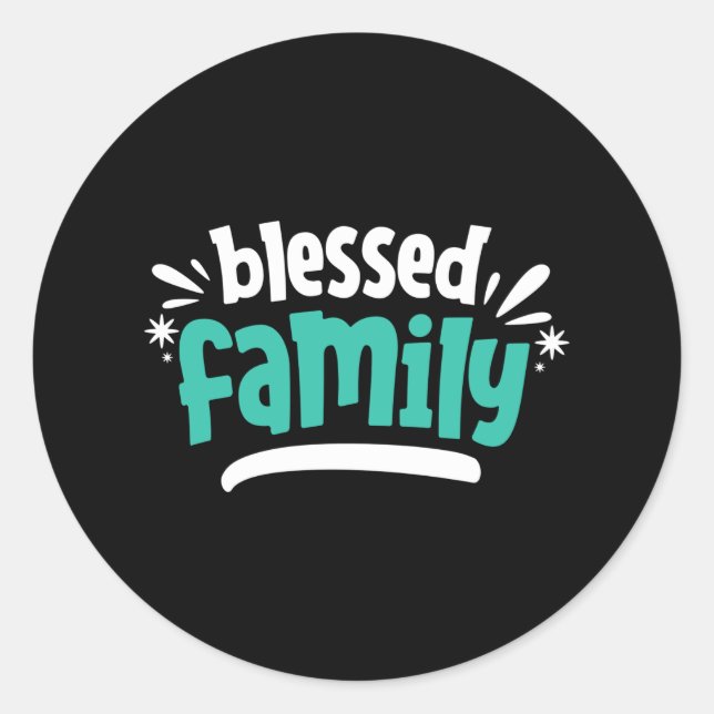 Pegatina Redonda Familia Bendita (Anverso)