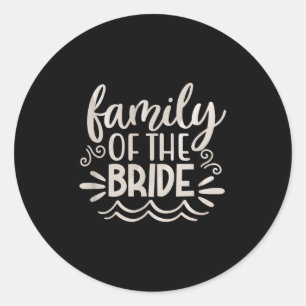 Pegatina Redonda Familia Bride Squad Tees Boda Regalo Mujeres