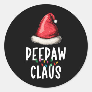 Pegatina Redonda Familia Bunnyaw Claus Navidad Santas Pijama Coinci