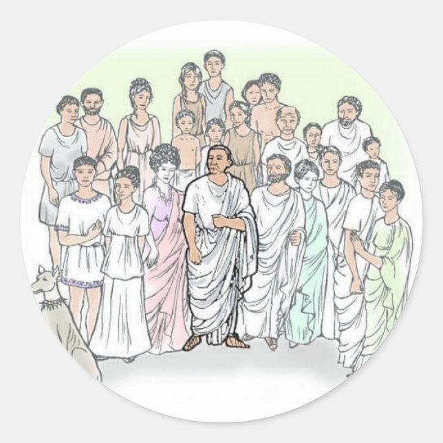 Pegatina Redonda Familia Caecilii (Anverso)