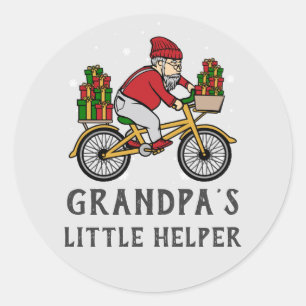 Pegatina Redonda Familia de Ciclistas Personalizados Navidad