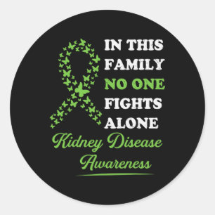 Pegatina Redonda Familia de Cinta de Concienciación sobre Enfermeda