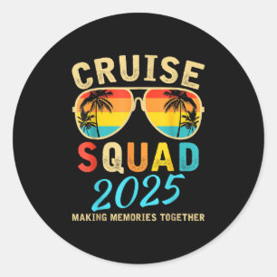 Pegatina Redonda Familia De Coincidencia De Vacaciones De Verano De