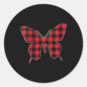 Pegatina Redonda Familia de mariposa de mariposa de las mujeres de