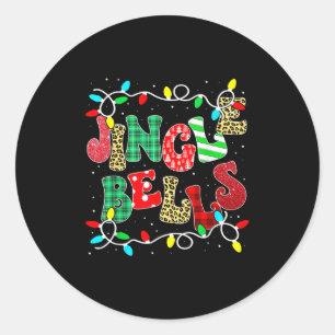 Pegatina Redonda Familia de Navidades de jingle jingle bells con na