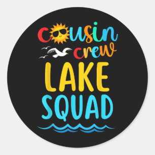 Pegatina Redonda Familia de vacaciones de verano de Cousin Crew Lak