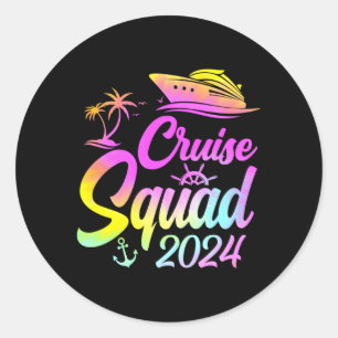 Pegatina Redonda Familia de Vacaciones Familiares de Cruise Squad 2