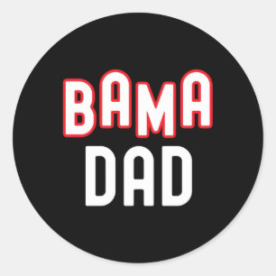 Pegatina Redonda Familia Deportiva Bama Dad Alabama Alabama Sur