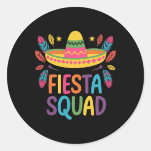 Pegatina Redonda Familia Fiesta Squad coincidiendo con Cinco De May