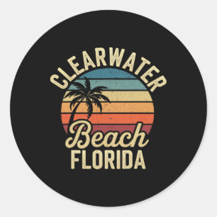 Pegatina Redonda Familia Florida Clear Water Beach Vacation Souveni
