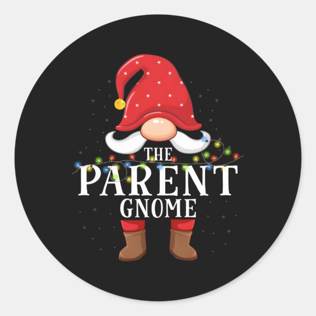 Pegatina Redonda Familia Gnome Pajama (Anverso)