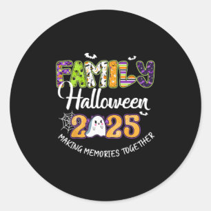 Pegatina Redonda Familia Halloween 2025 Creando Recuerdos Juntos Cr