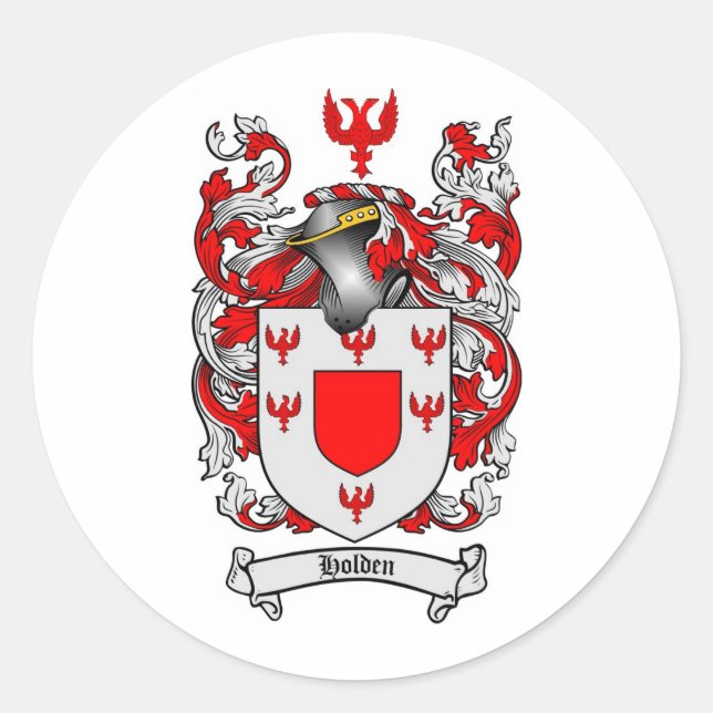 PEGATINA REDONDA FAMILIA HOLDEN CREST - MANO DE ARMAS (Anverso)