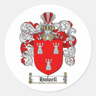 PEGATINA REDONDA FAMILIA HOWELL CREST - ESCUDO DE ARMAS