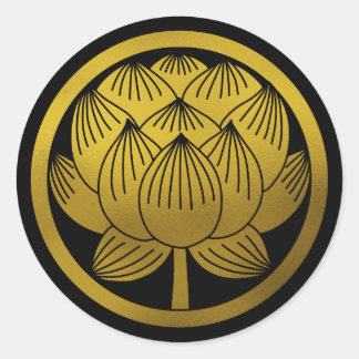 Pegatina Redonda Familia japonesa Crest-Lotus